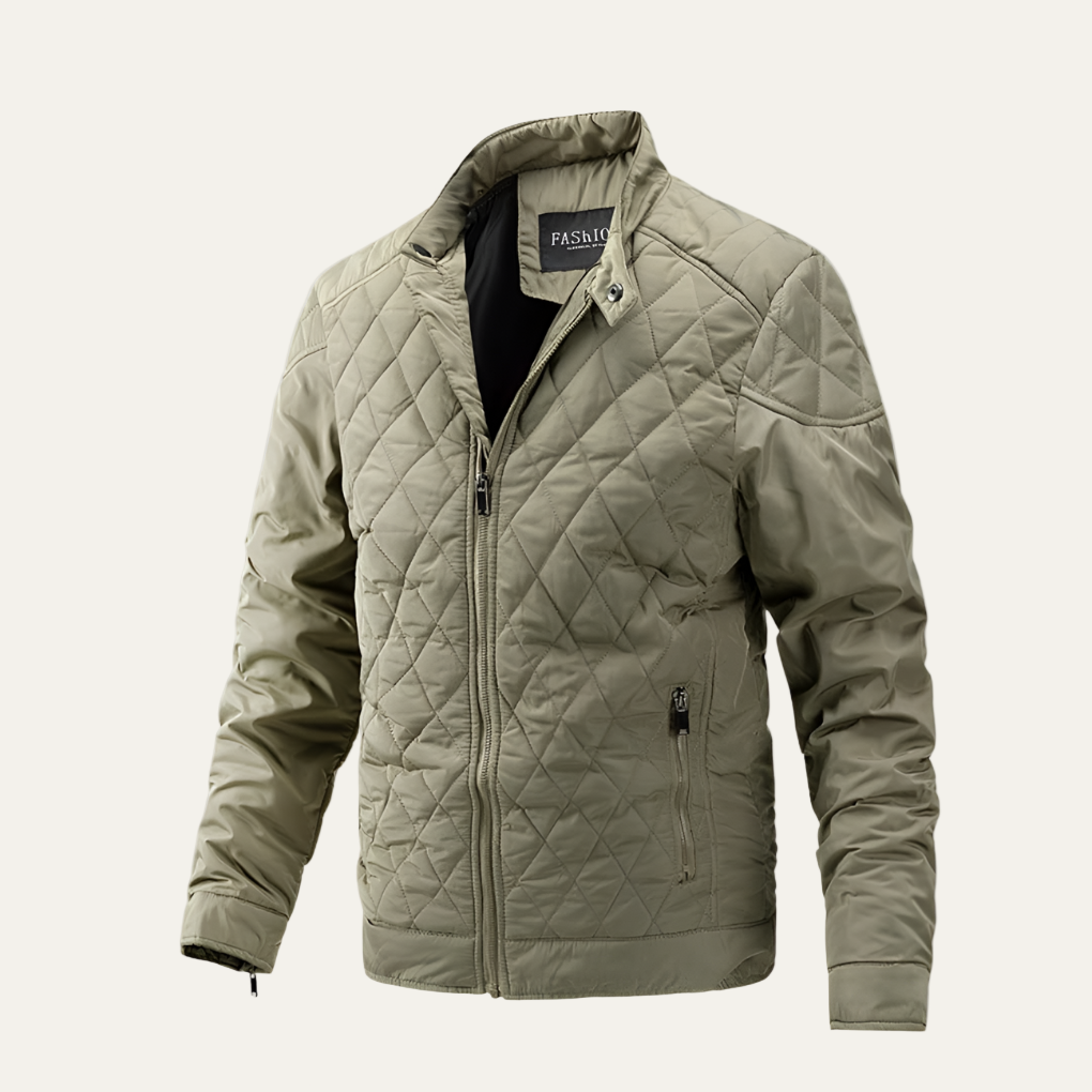Men’s Warm Stand Collar Cotton Padded Bomber Jacket