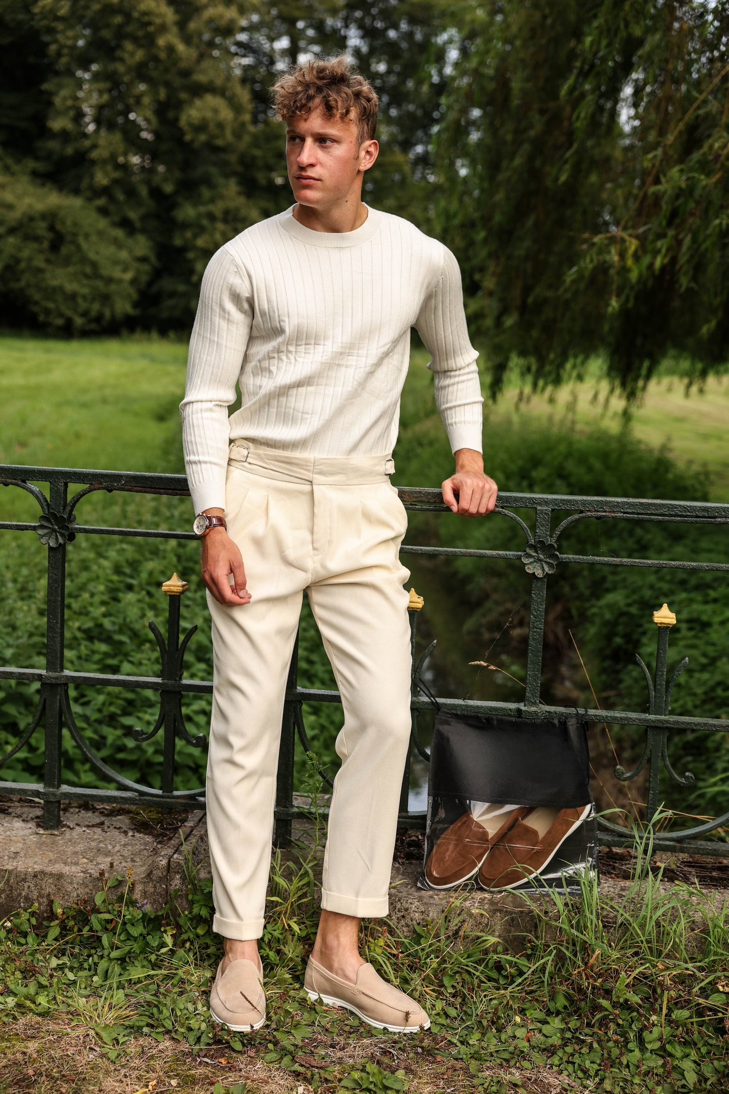 Men’s Ribbed Crew Neck Jumper