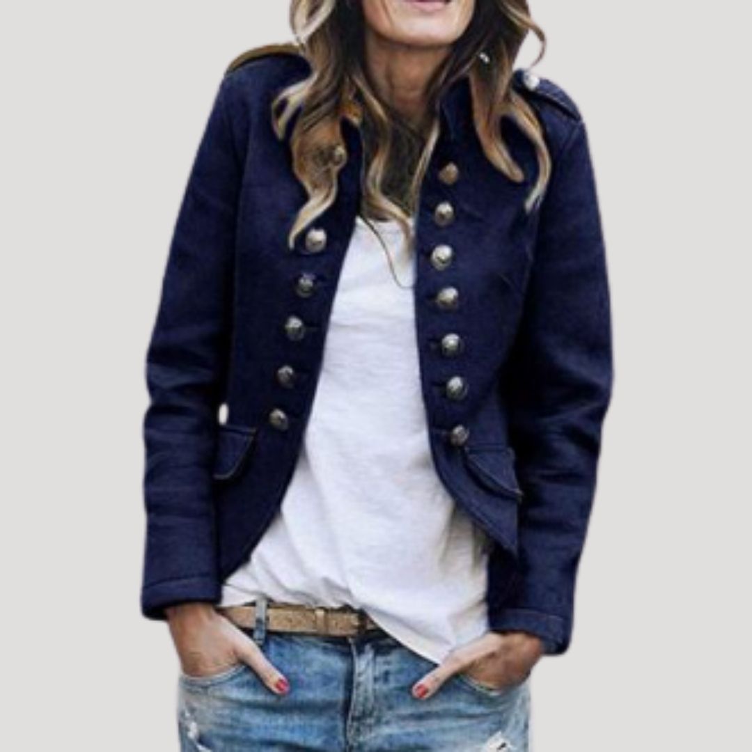Classic Women's Army Style Button Down Jacket