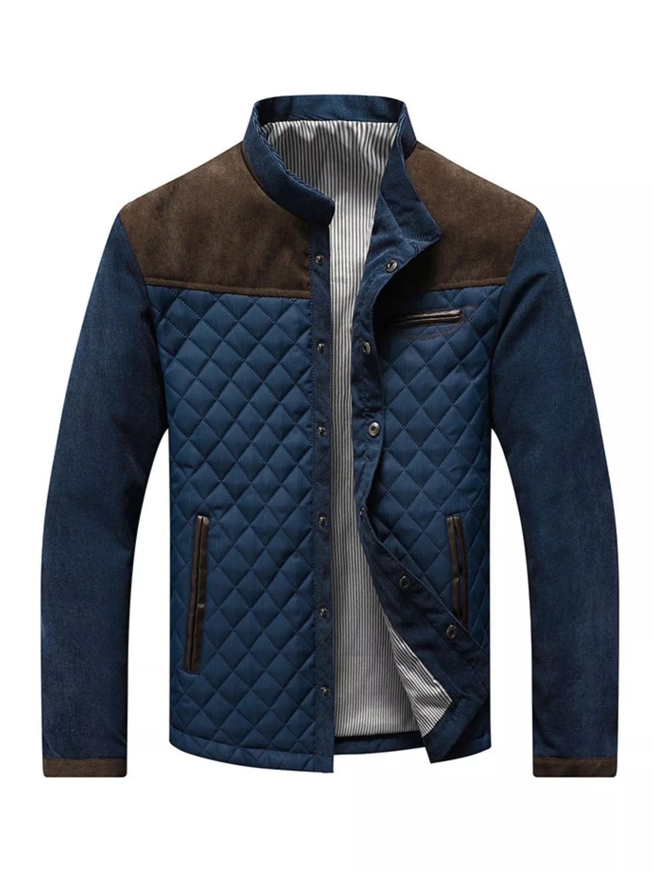 Big and Tall Padded Snap Button Jacket - BritishElegance