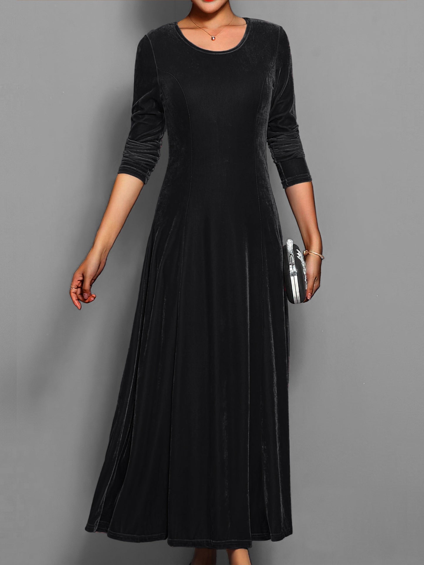 Elegant Classic Fit Women's Long Sleeve Evening Dress