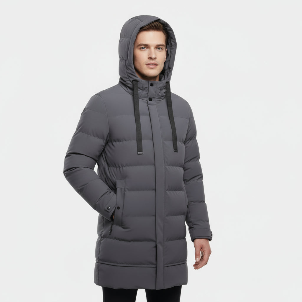 Warm Men's Puffer Parka Coat Waterproof Winter Jacket