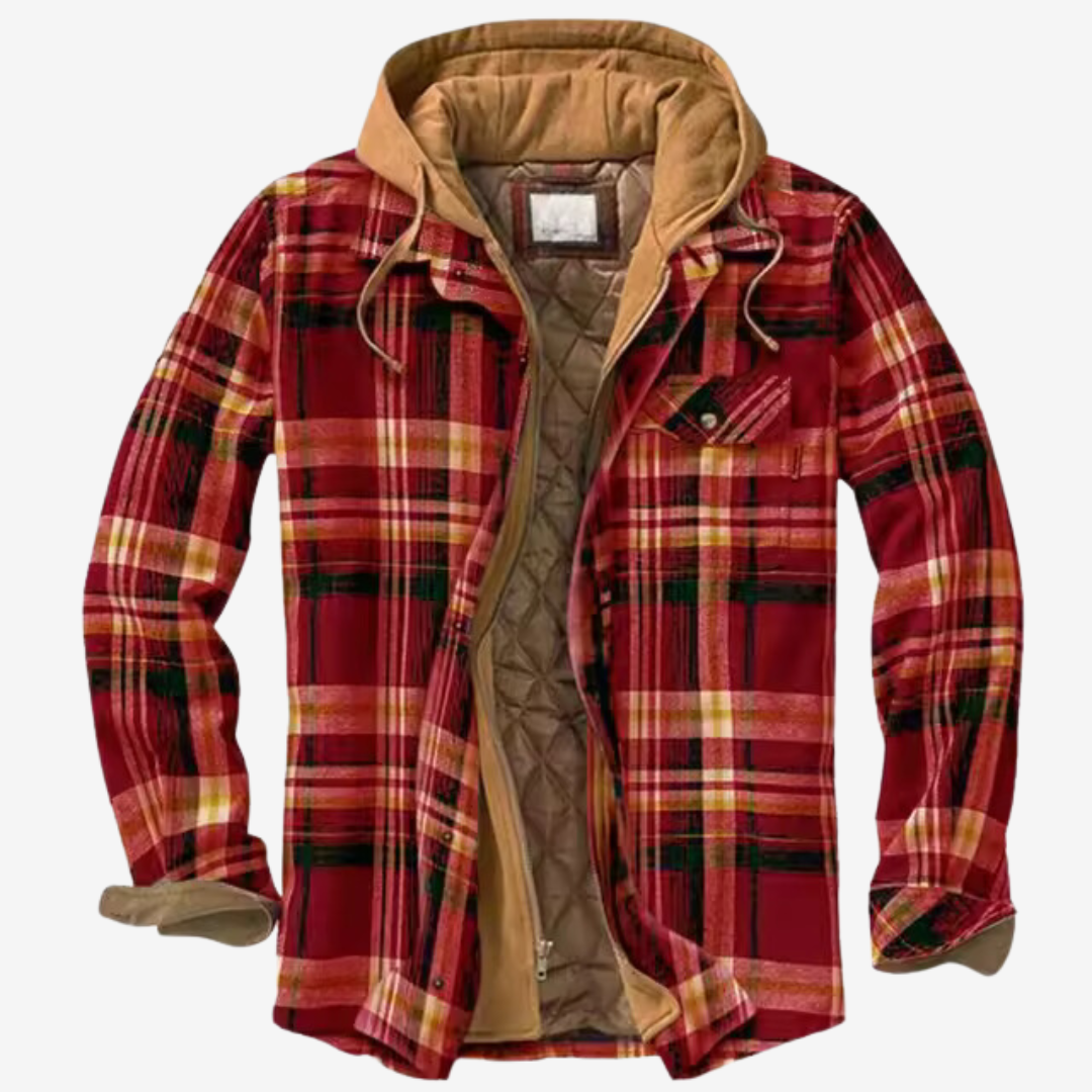 Men’s Heavy Plaid Hooded Flannel Shacket