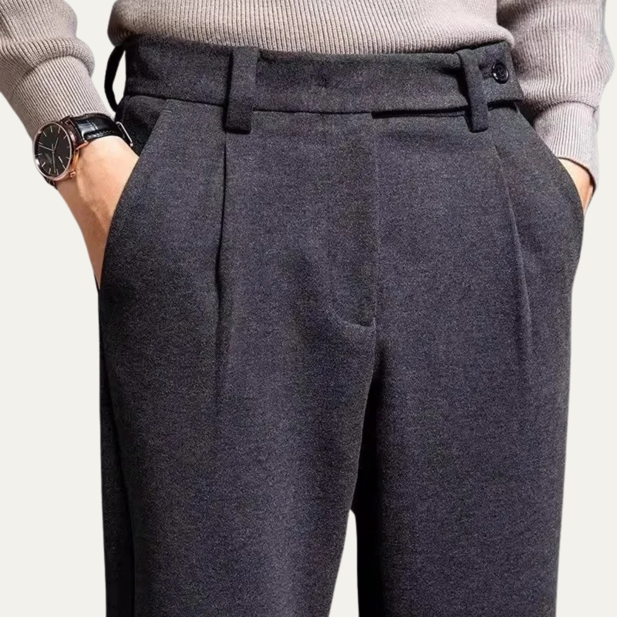 The Foligno Men’s Casual Straight Leg Dress Business Trousers
