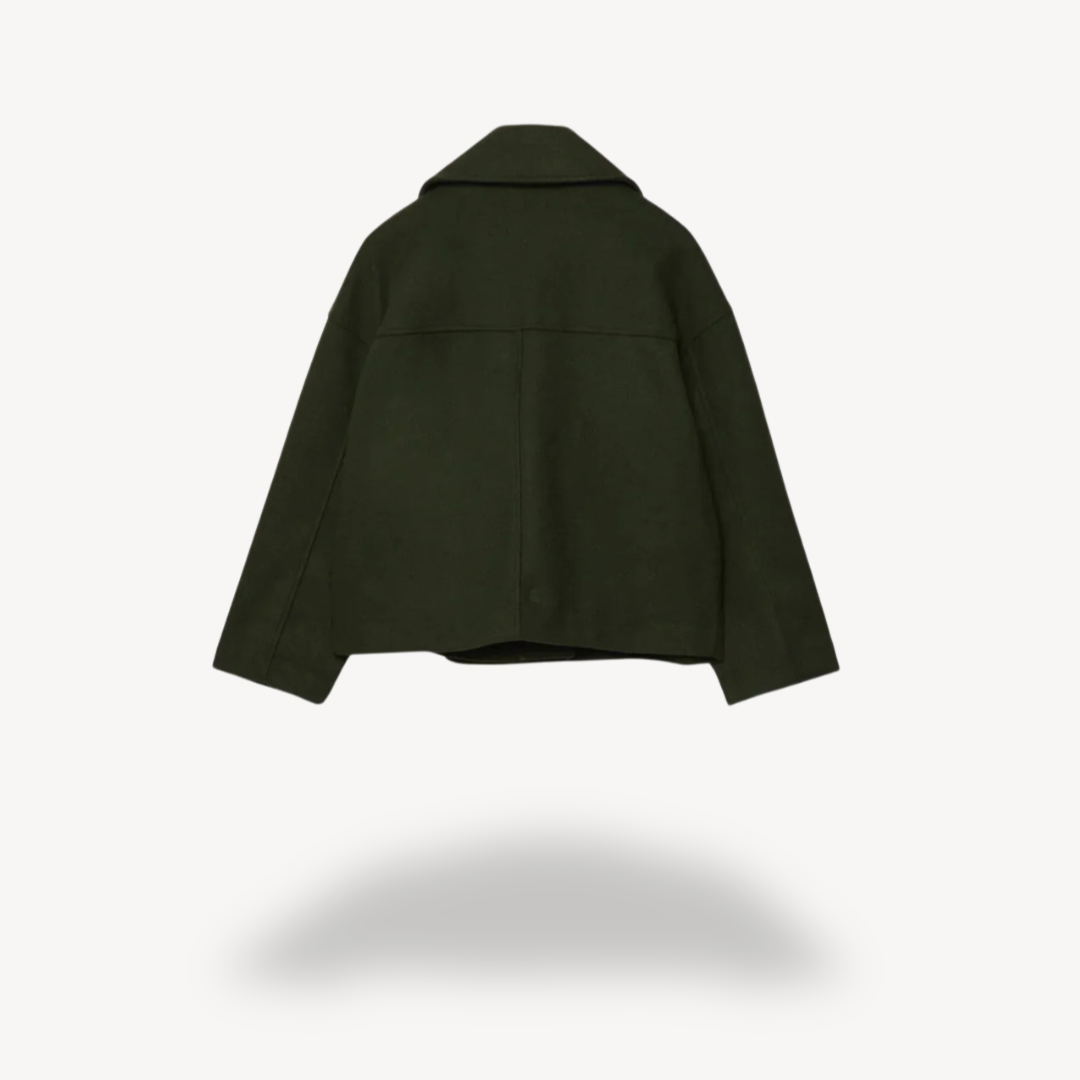Cropped Wool Peacoat for Women