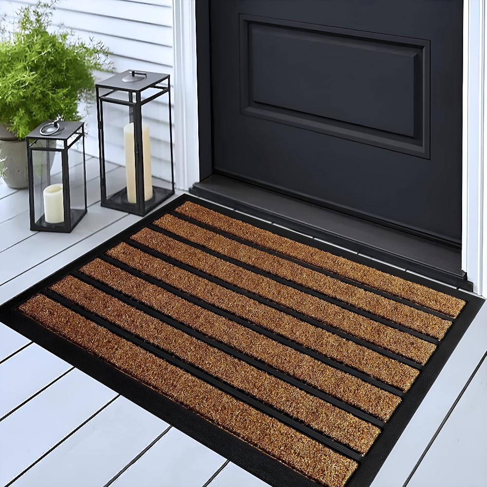 Welcome Stripe Entrance Mat - BritishElegance