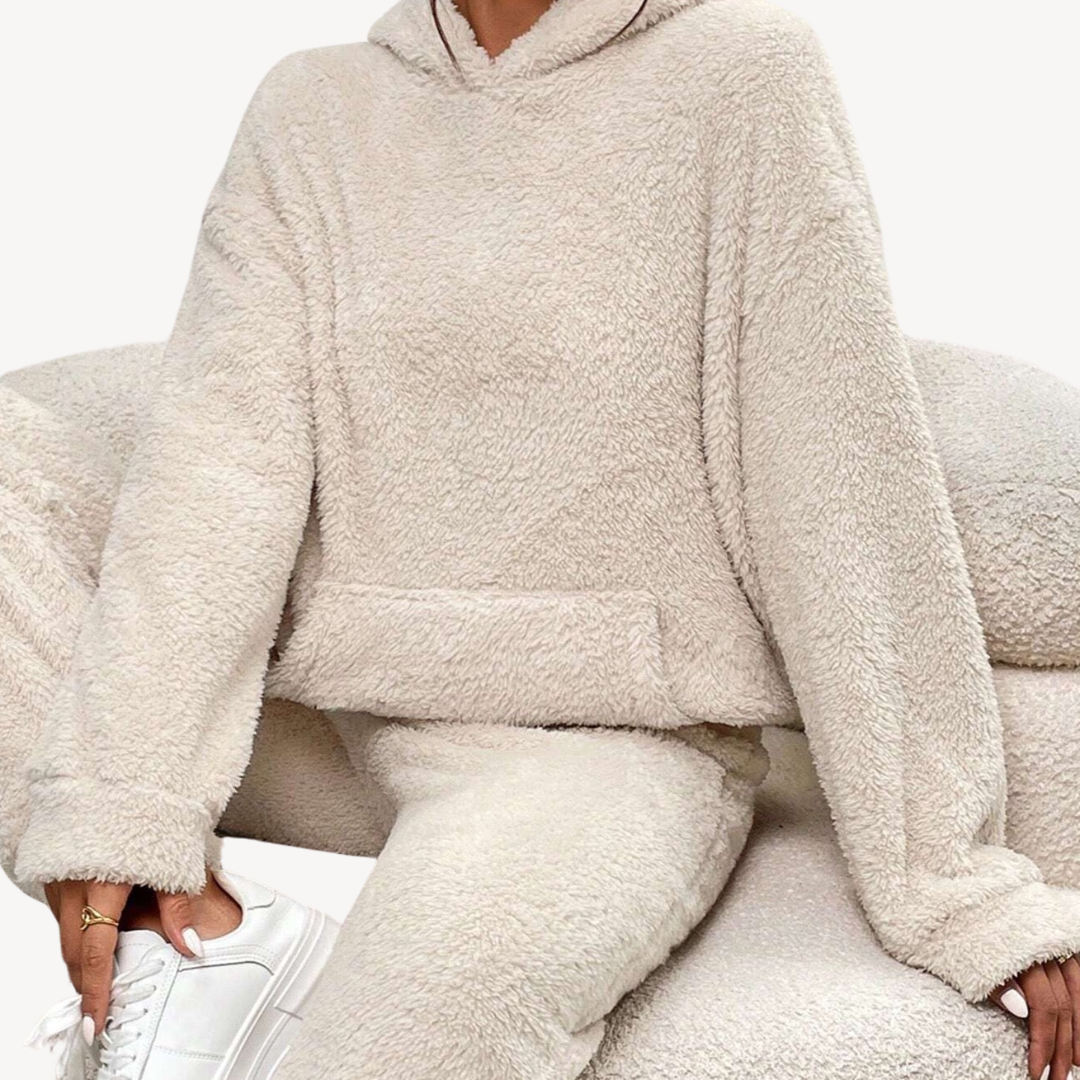 Women’s Plush Fleece Loungewear Set Hoodie