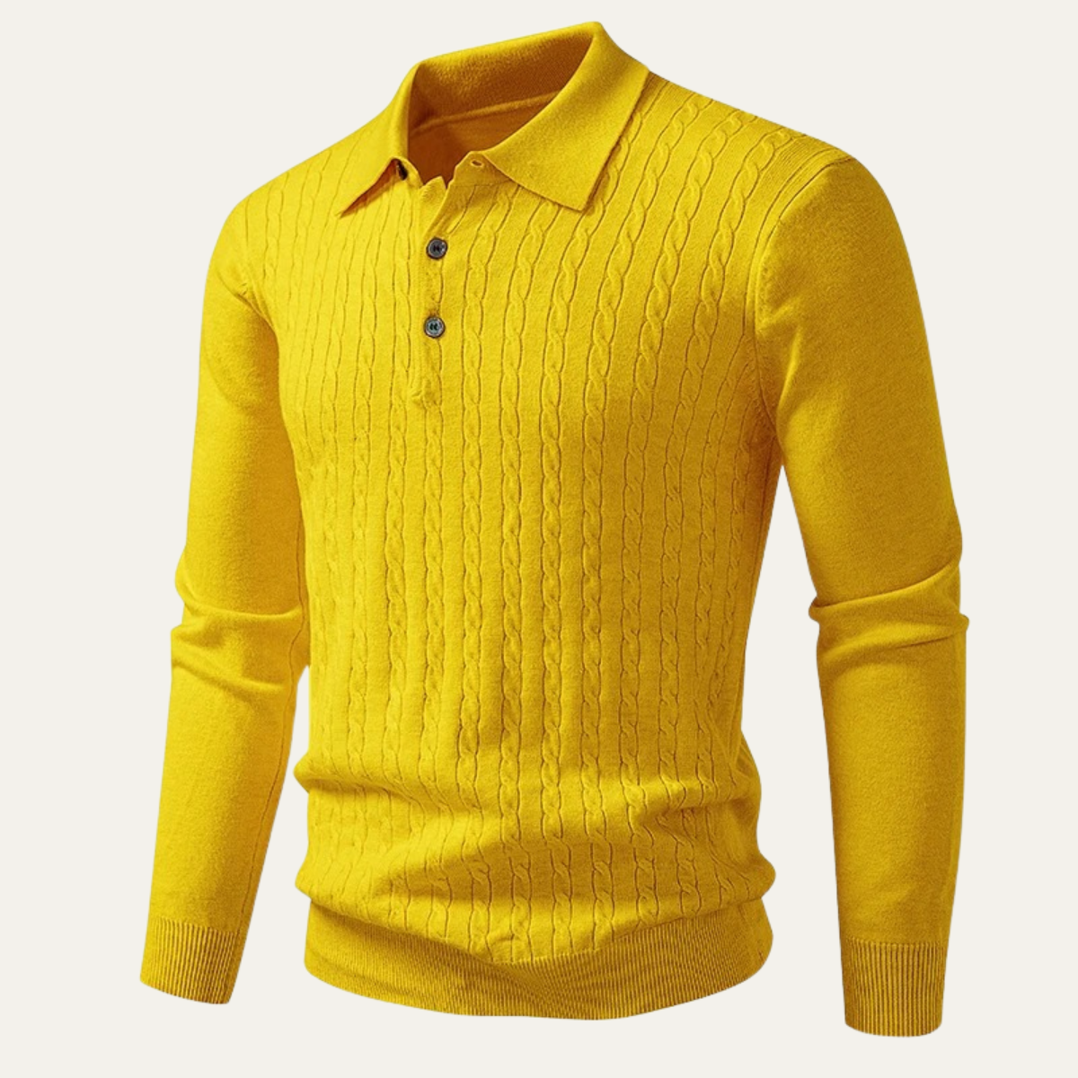 The Folkestone Men’s Trendy Buttoned Knit Polo Sweater
