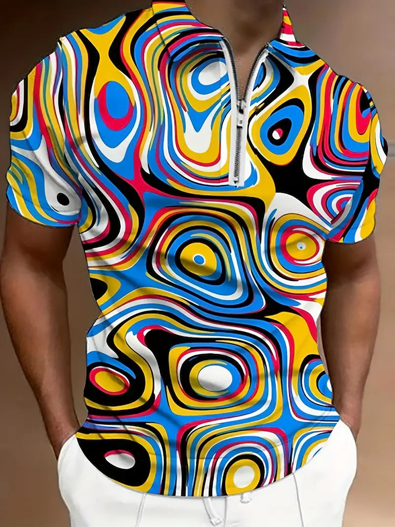 Stylish Christopher short-sleeve shirt, casual fit, colorful print