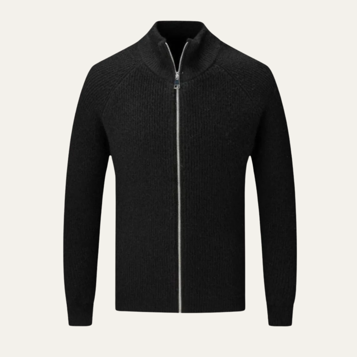 Men’s Ribbed Full Zip Knit Cardigan