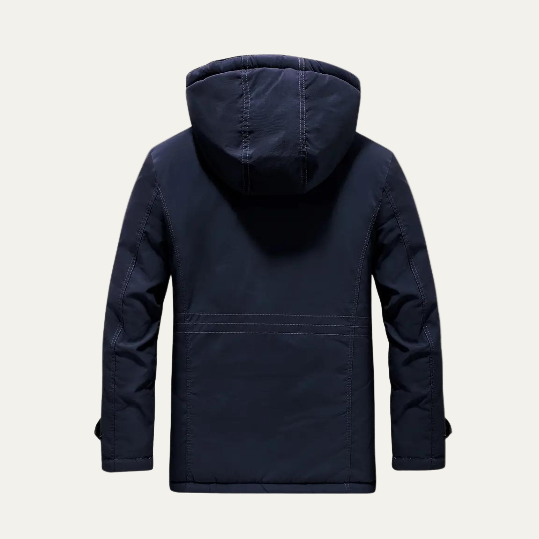 Men’s Rugged Insulated Outdoor Parka with Removable Hood