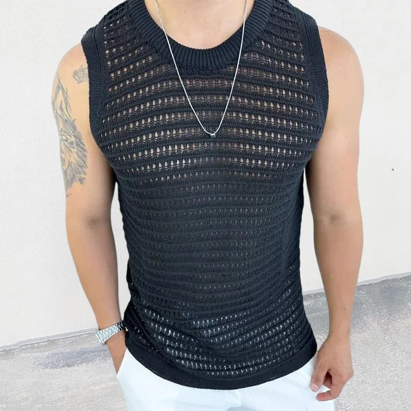 Elegant Sleeveless Summer Mesh Top