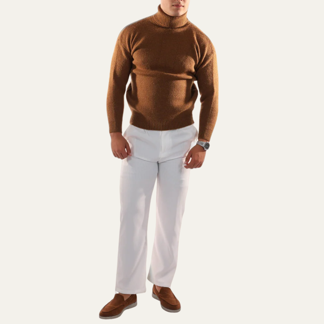 Men’s Plush Oversized Turtleneck Sweater