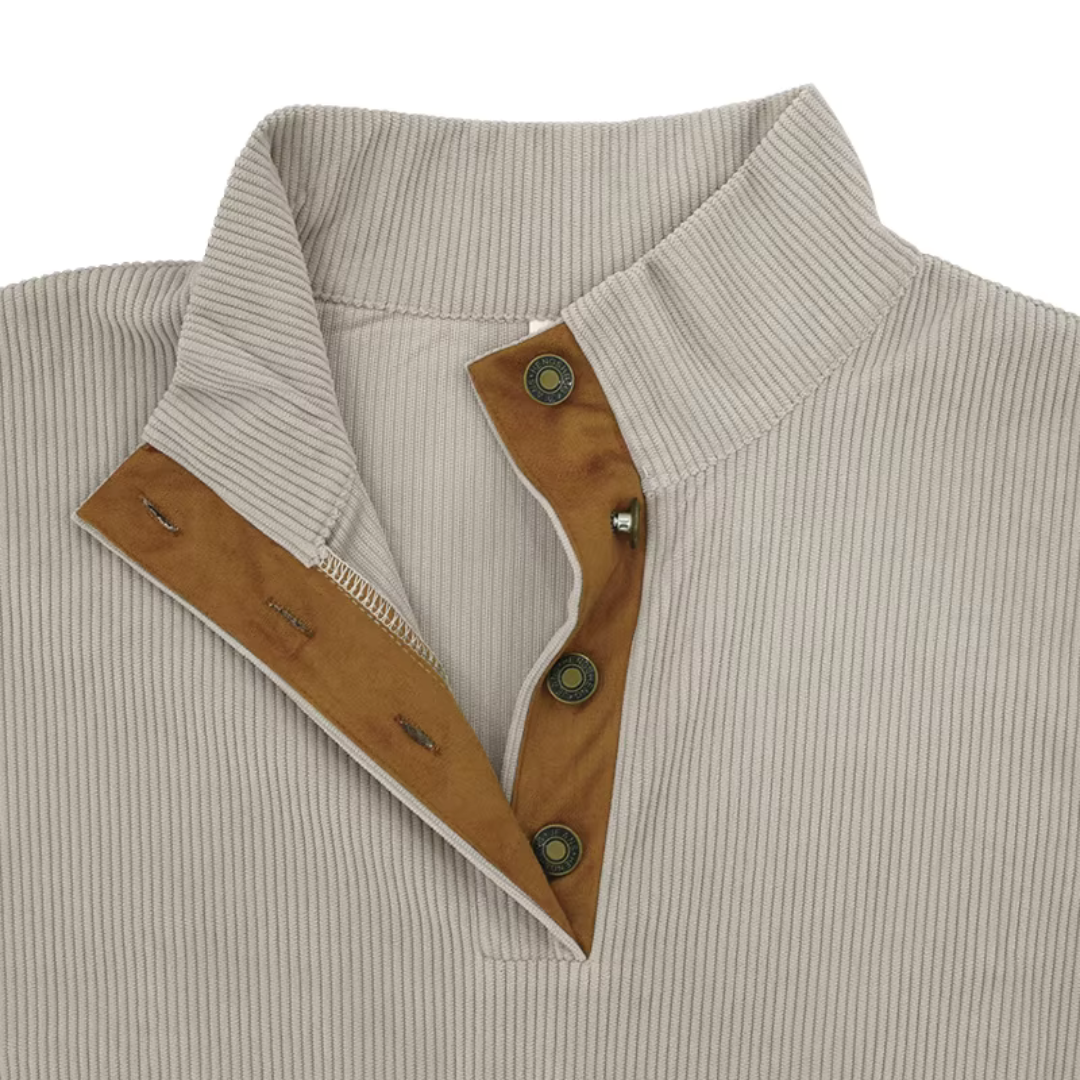Men’s Loose Knit Buckle Neck Casual Sweater Hoodie