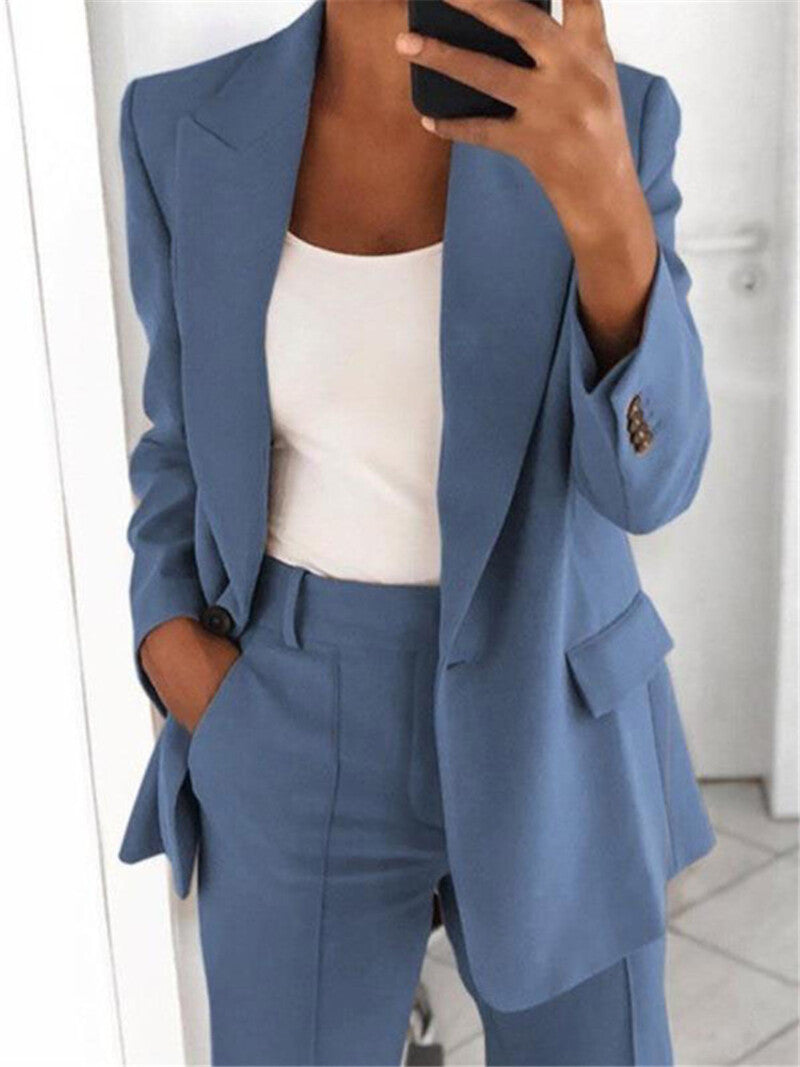 Classic Fit Women's Blazer and Trousers Suit