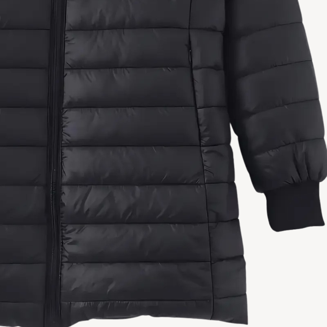 Women's Hooded Puffer Jacket with Sherpa Lining
