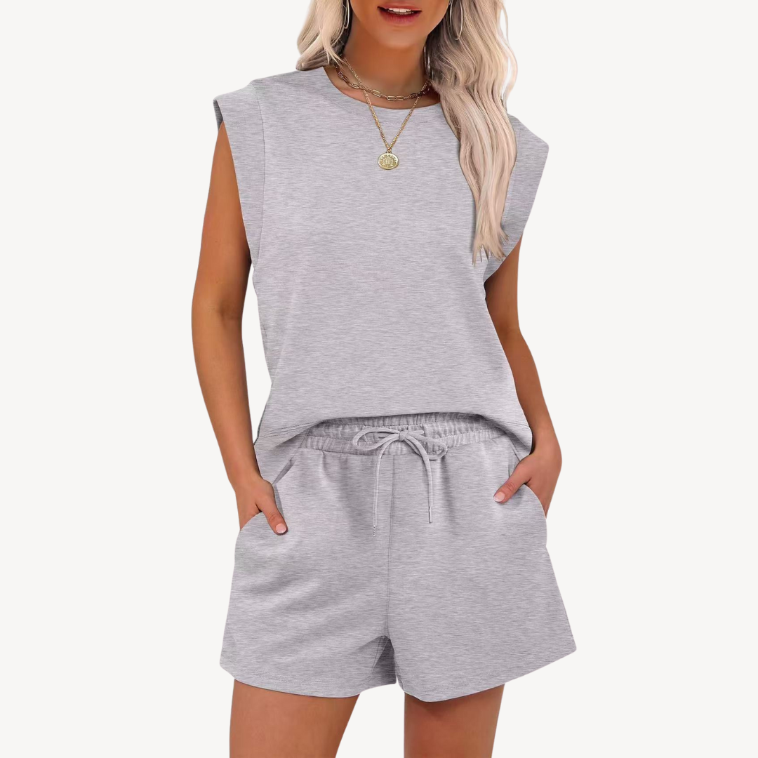 Women's Casual Cotton Shorts Set