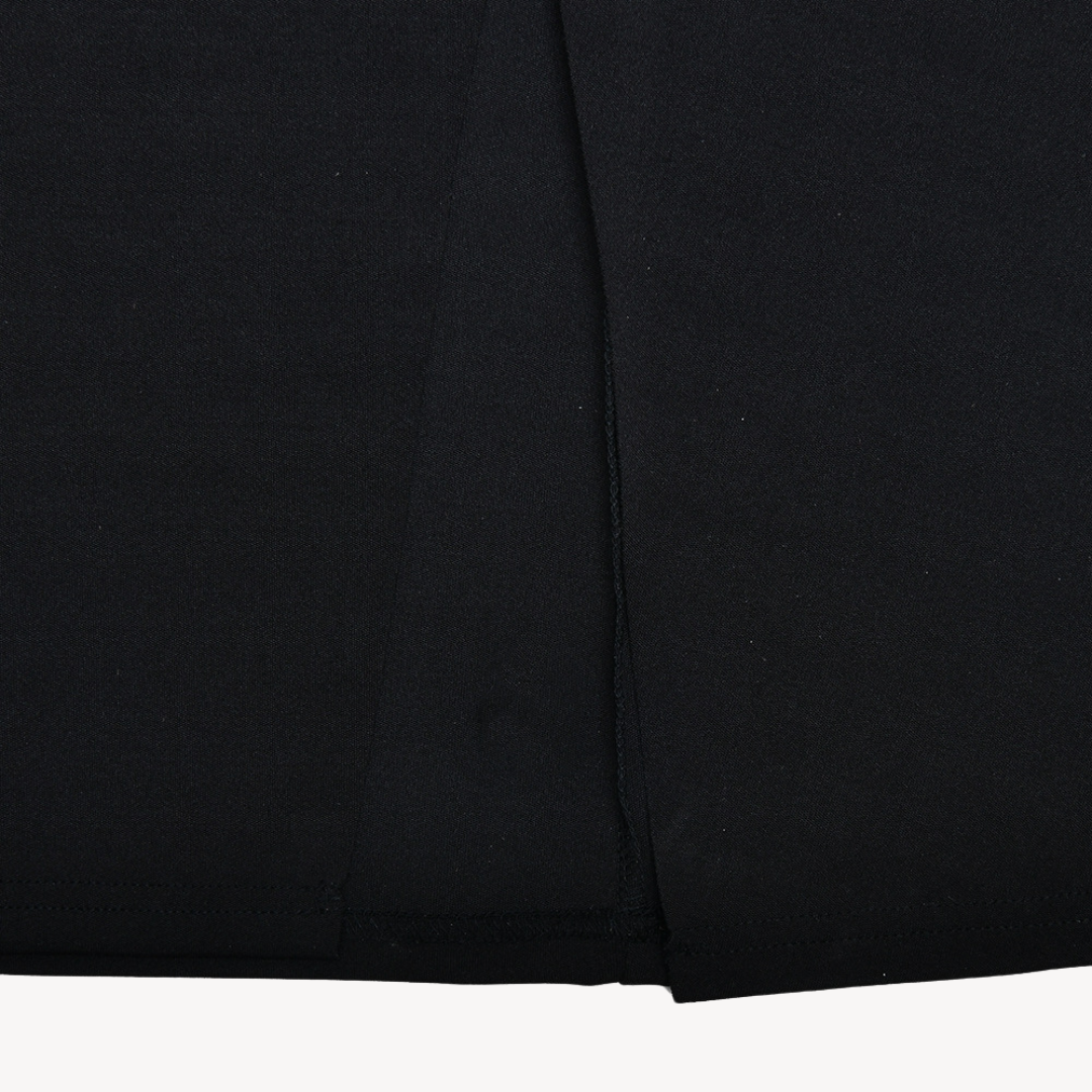 Women's Black Satin Slit Maxi Dress