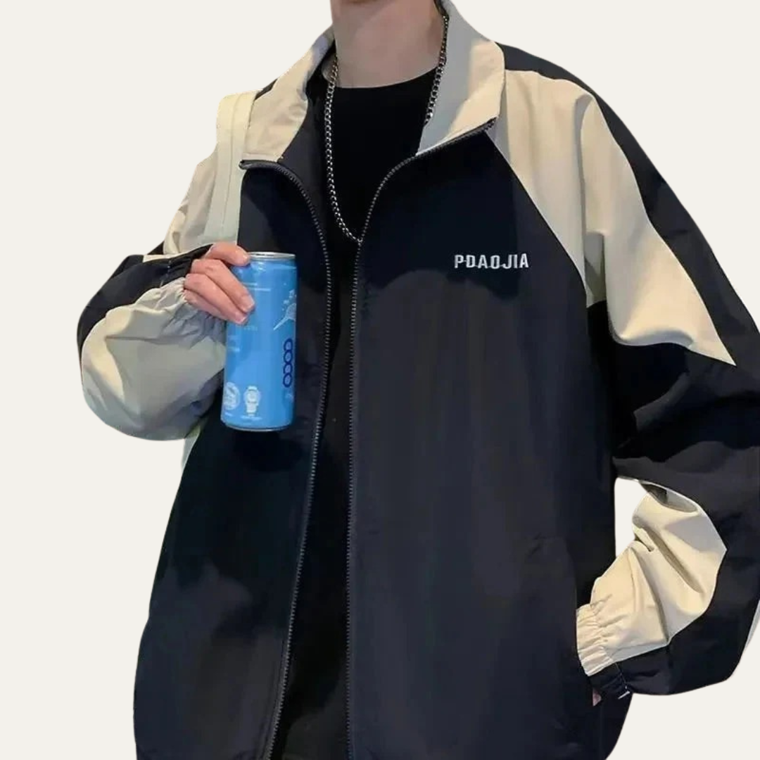 Men’s Sporty Track Jacket with Contrast Panels