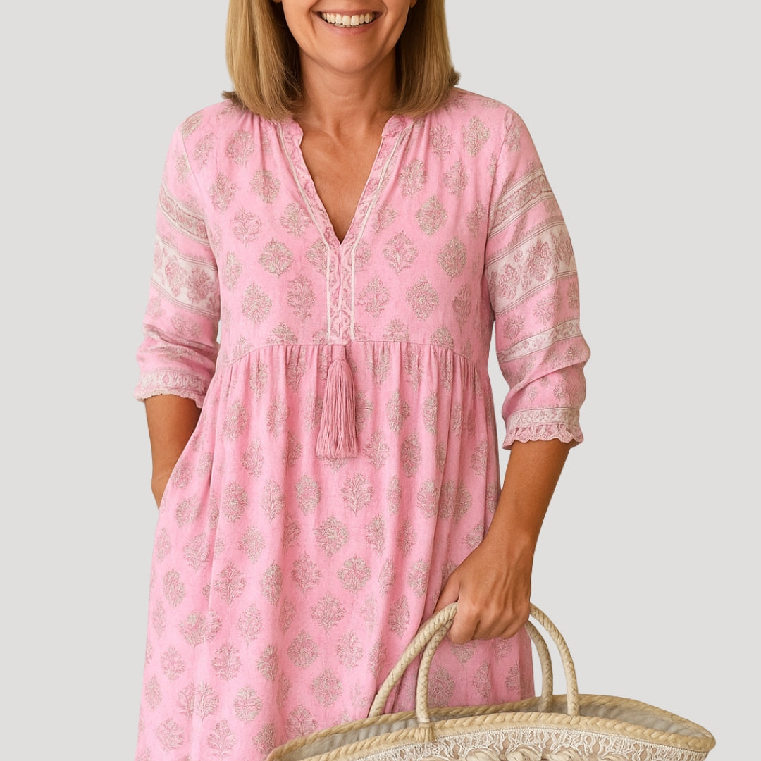 Casual Beach Midi Dress for Women with Pockets