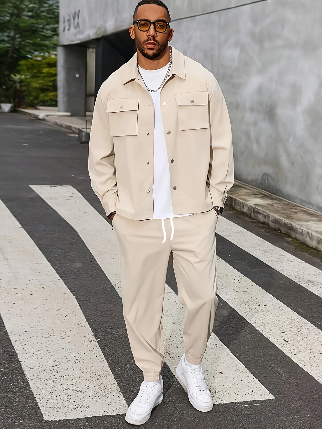Men's Casual Sweater Jacket and Pants Tracksuit Set - BritishElegance