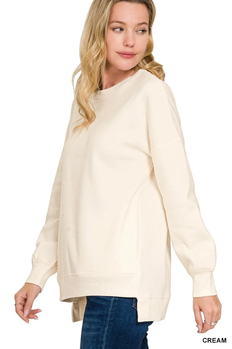Large Cozy Fleece Sweatshirt with Pockets - BritishElegance