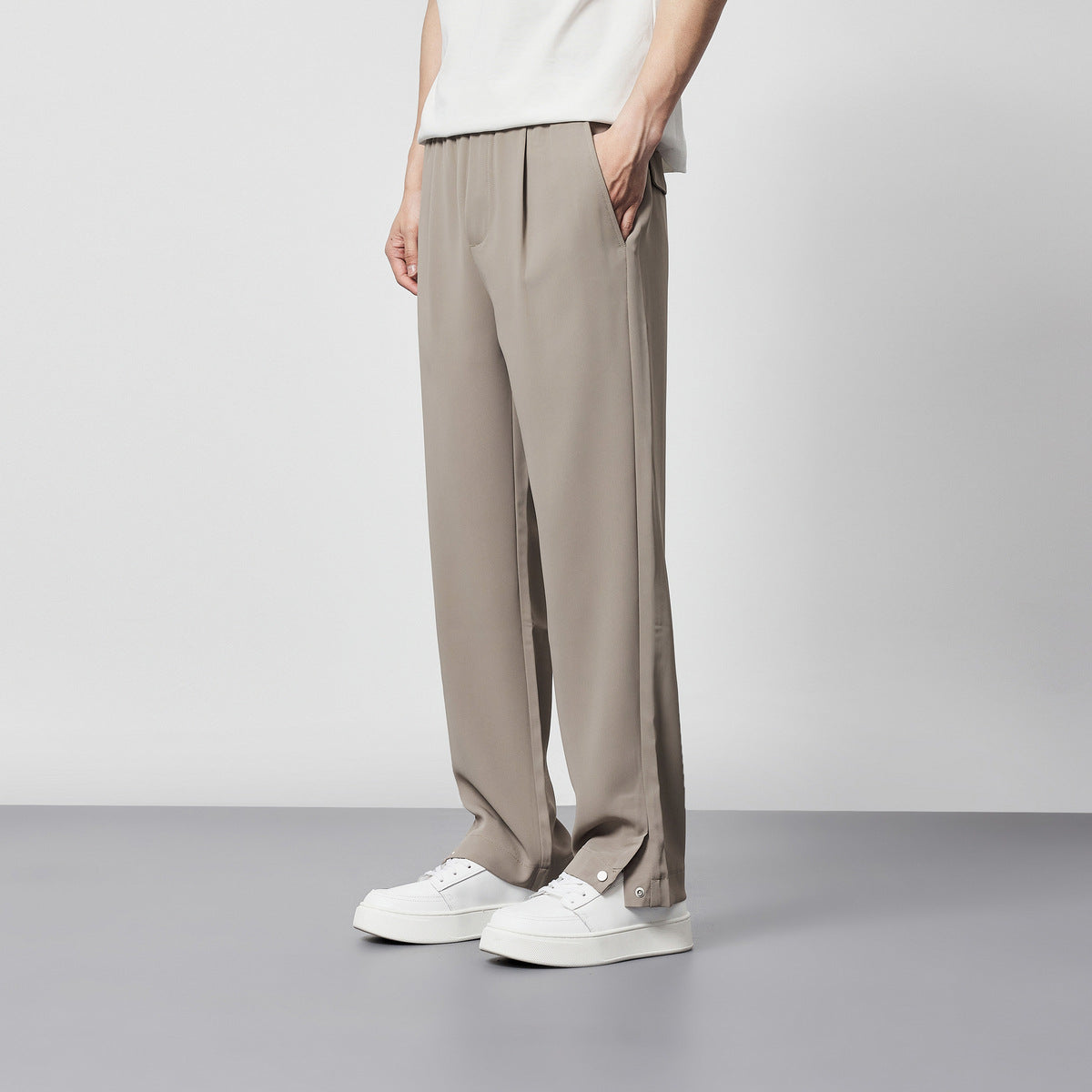 Relaxed Fit Men's Wide Leg Dress Pants