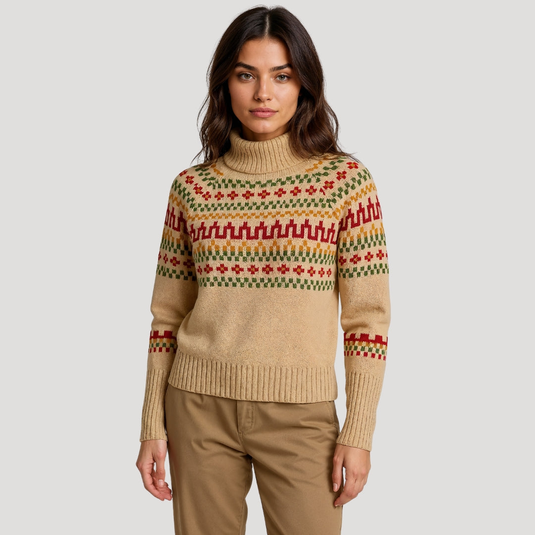 Warm Women's Cable Knit Turtleneck Sweater