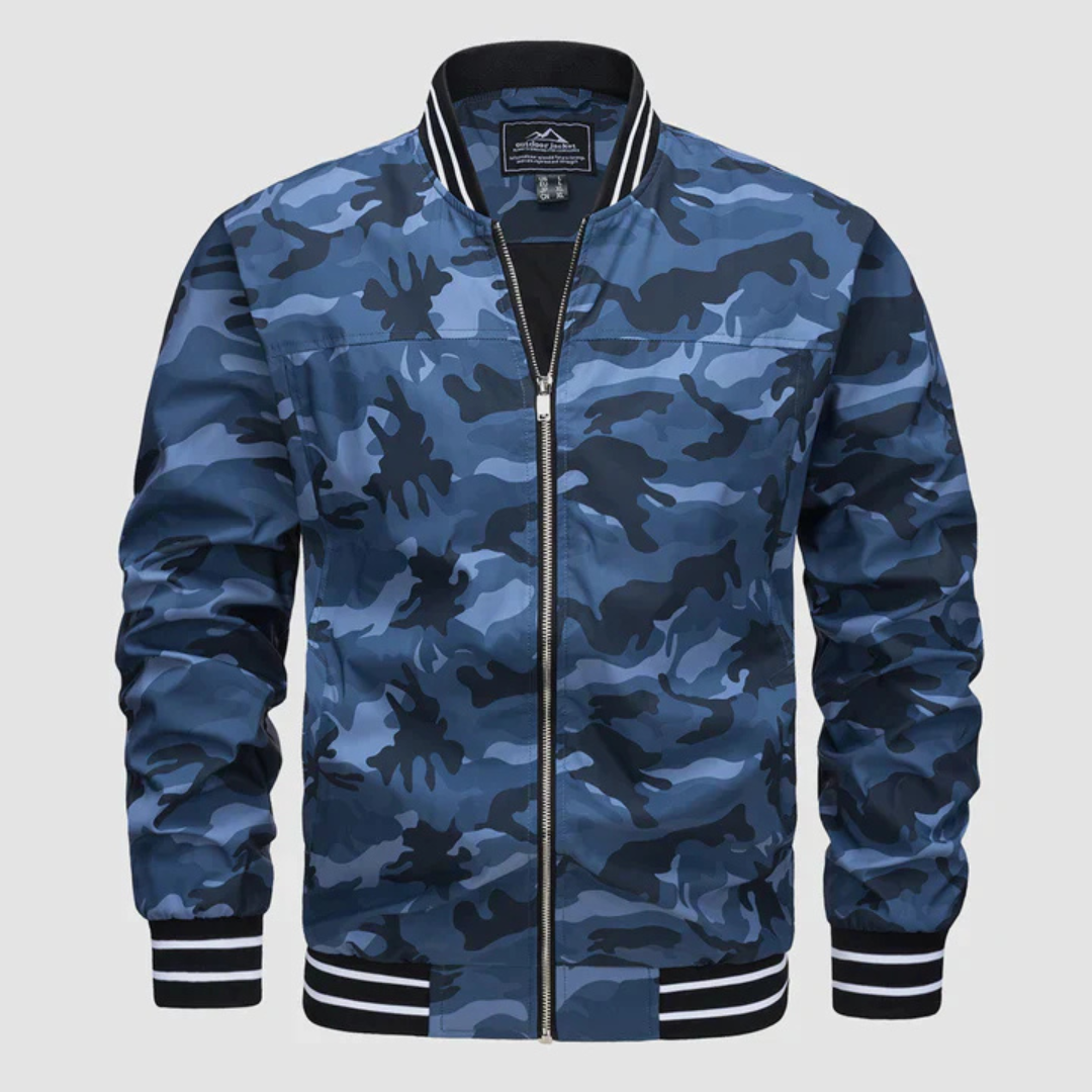 Men’s Classic Striped Trim Bomber Jacket