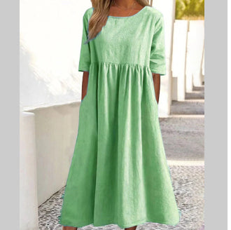 Casual Warm Weather Short Sleeve Midi Dress