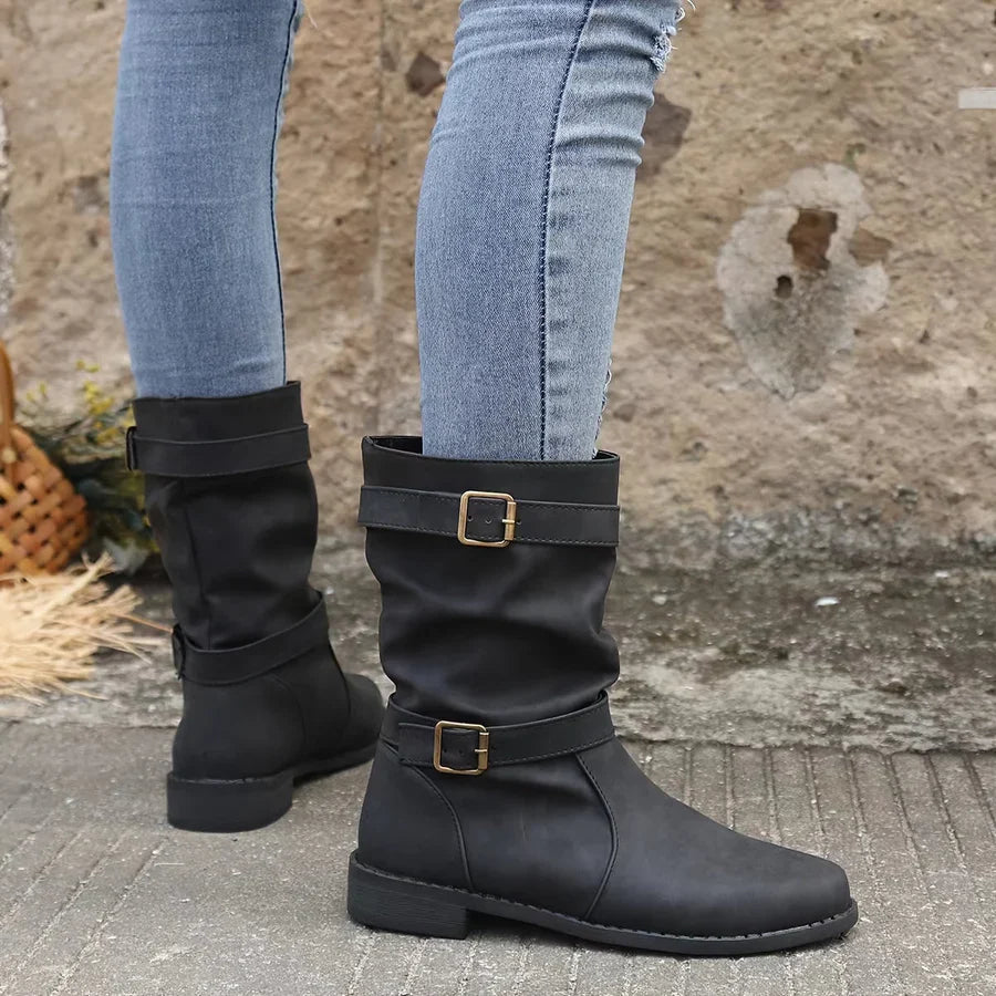 Comfortable Faux Leather Ankle Boots for Women