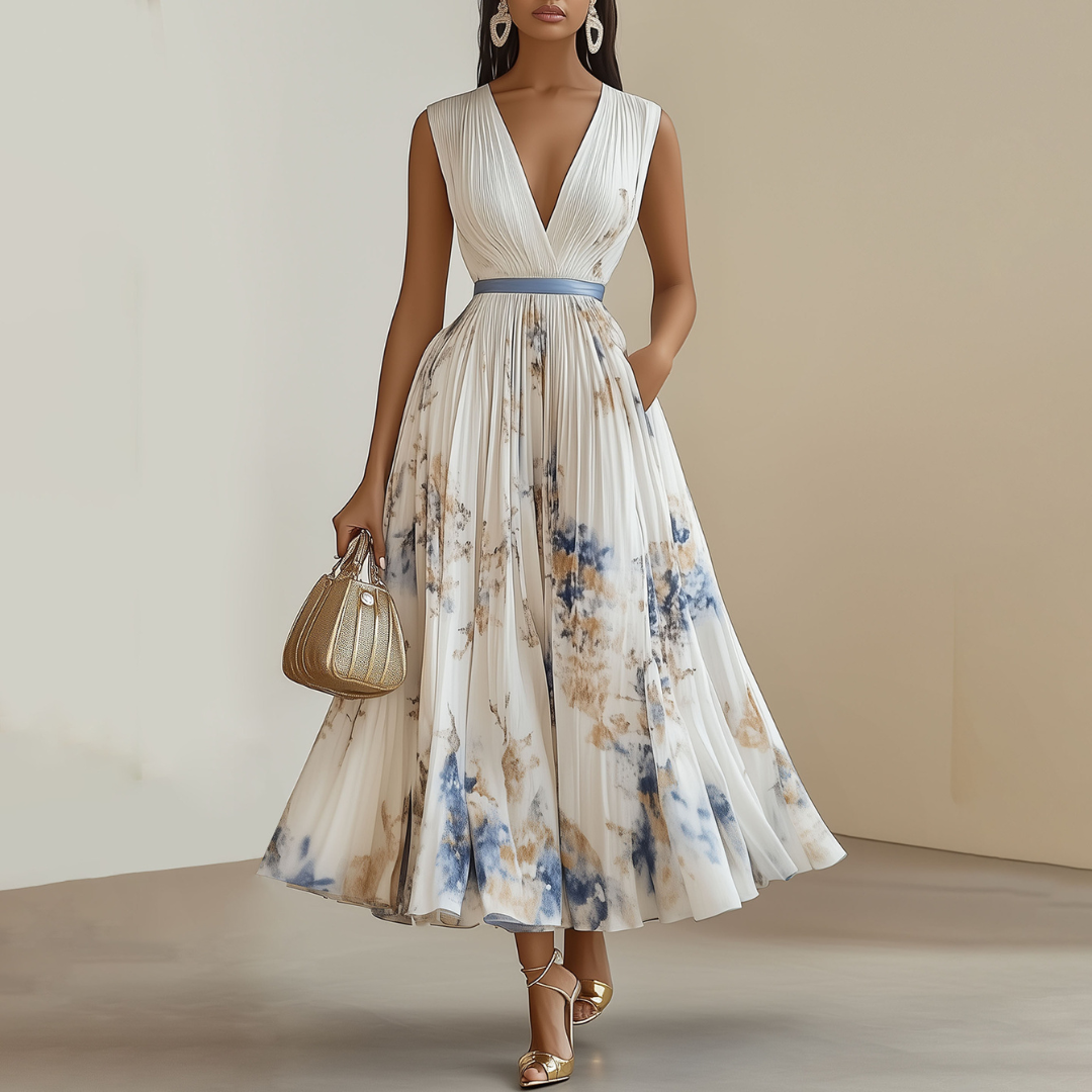 Beautiful Wedding Dress in Navy Blue and Ivory - BritishElegance