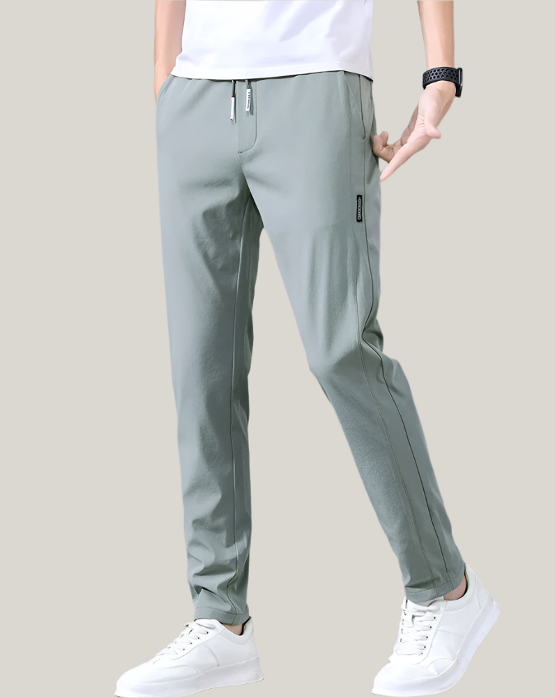 Men’s Slim Fit Drawstring Stretch Casual Trousers