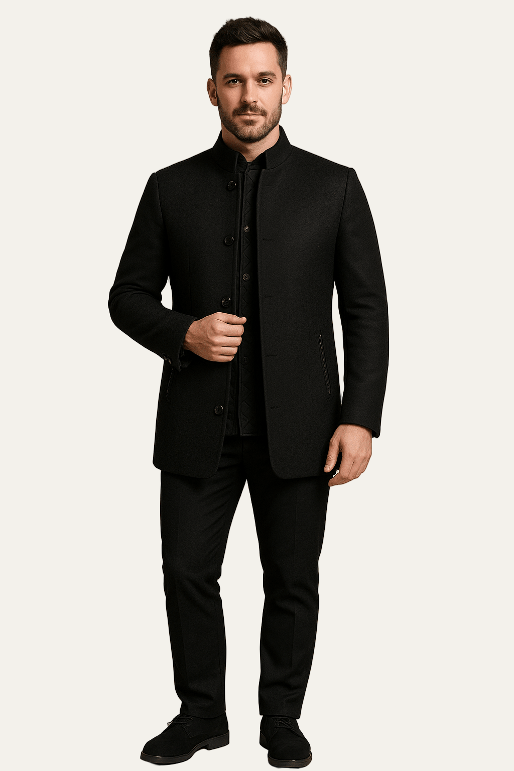 Men’s Minimalist Stand Collar Coat
