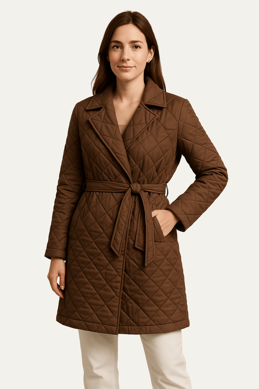 Women’s Quilted Wrap Belted Coat