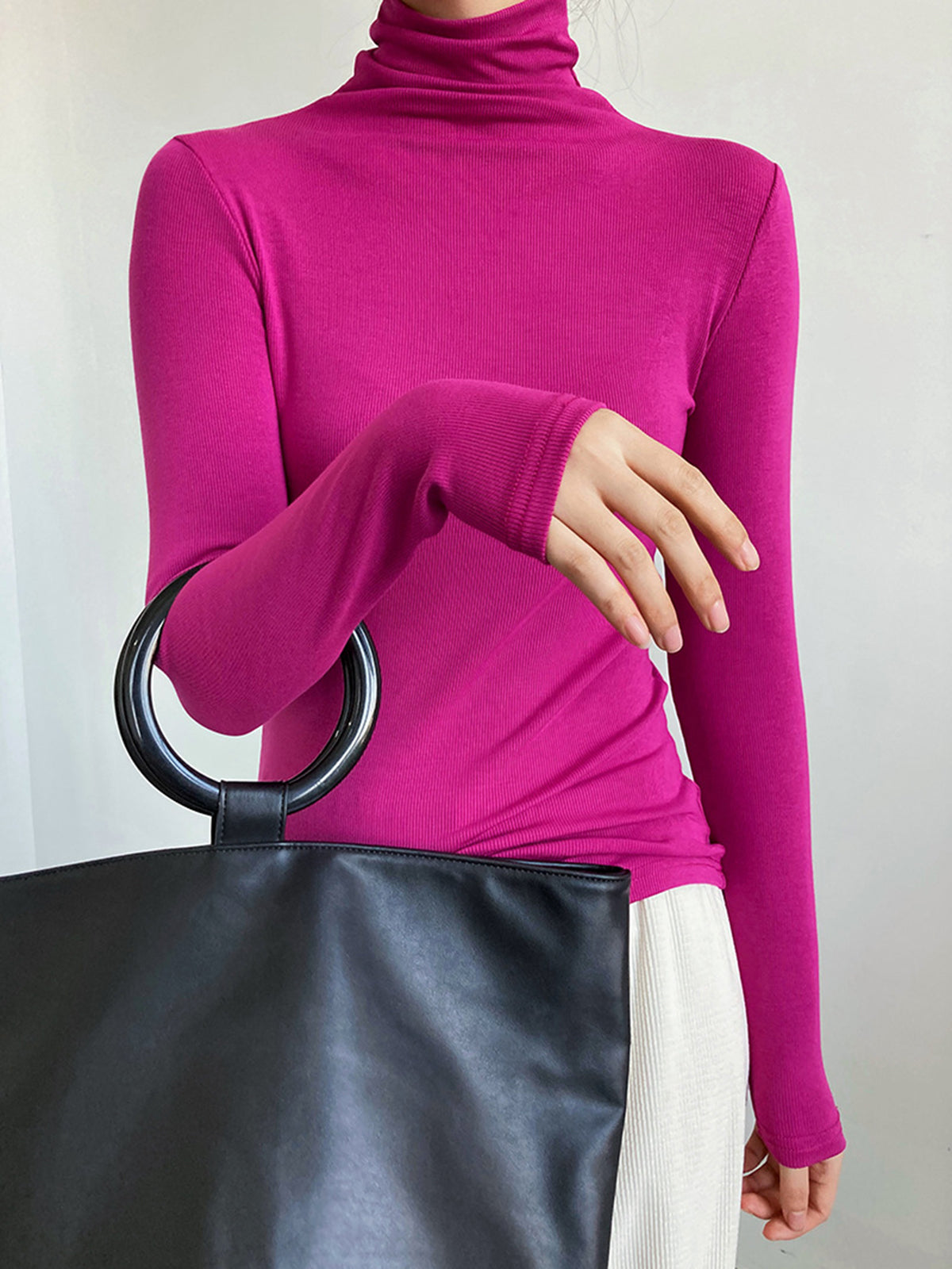 Black turtleneck | Stretch cotton | Minimalism Essential