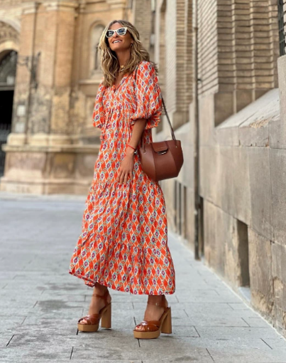 Beautiful Floral Knee Length Summer Dress