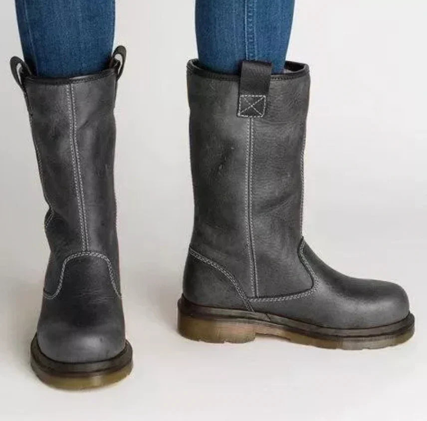 Insulated Leather Ankle Boots