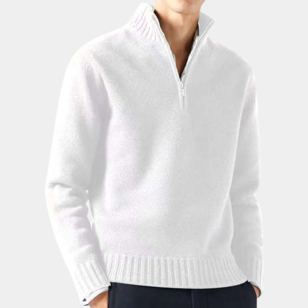 Warm Men's Knit Half Zip Sweater