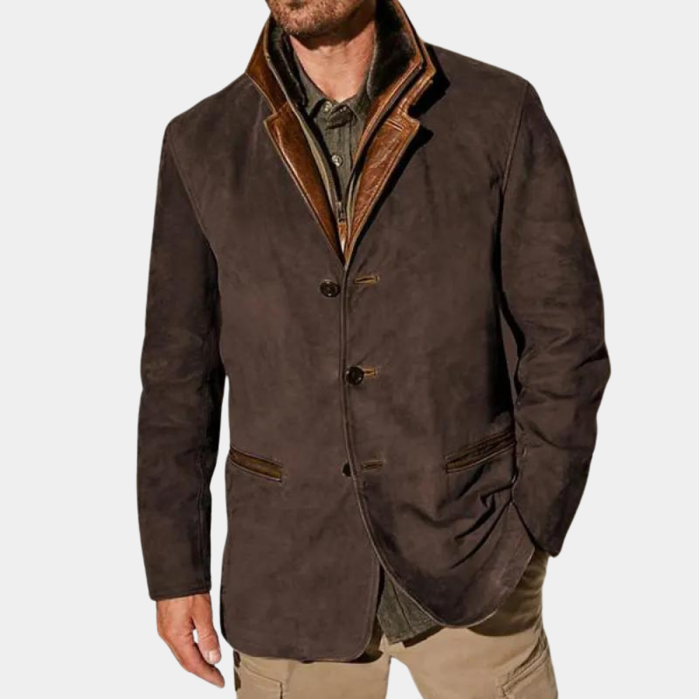 Men’s Vintage Lapel Splicing Work Jacket