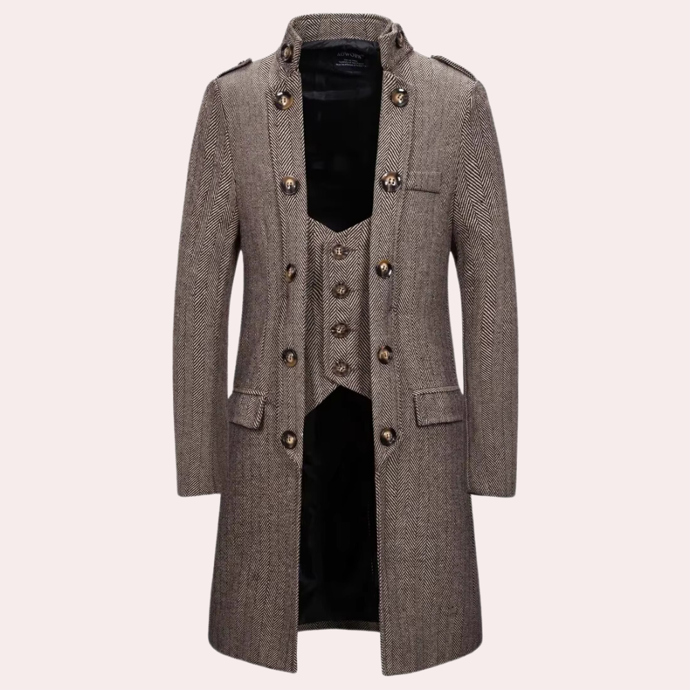 Modern Man's Stylish Mid-Length Johnny Jacket