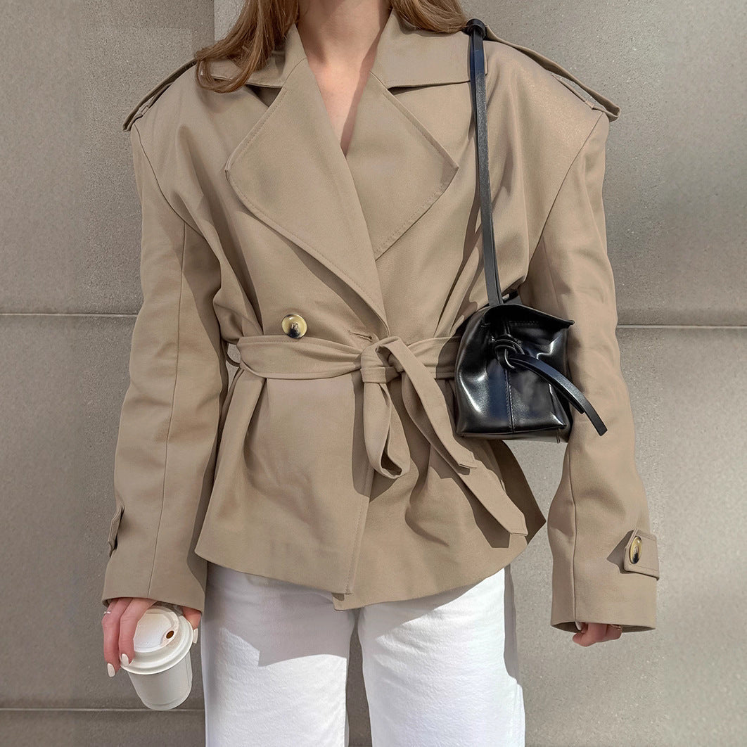 Celeste | Chic Khaki Women's Jacket with Waist Cord