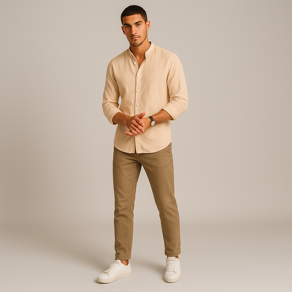 Summer Casual Linen Men Shirt Relaxed Fit