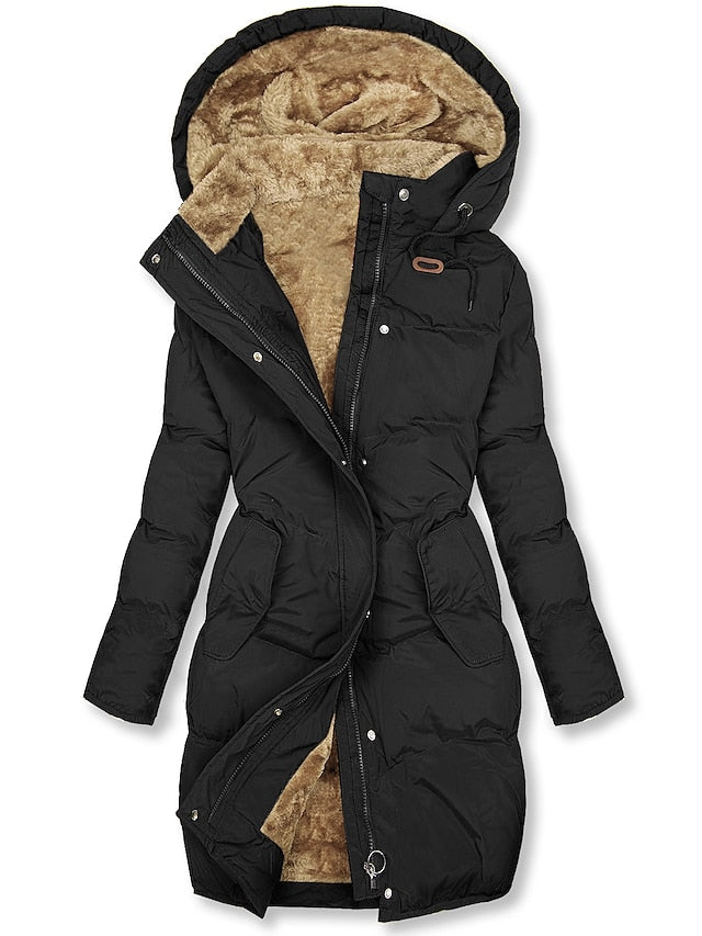 Carla | Long Padded Winter Coat with Fleece Lining