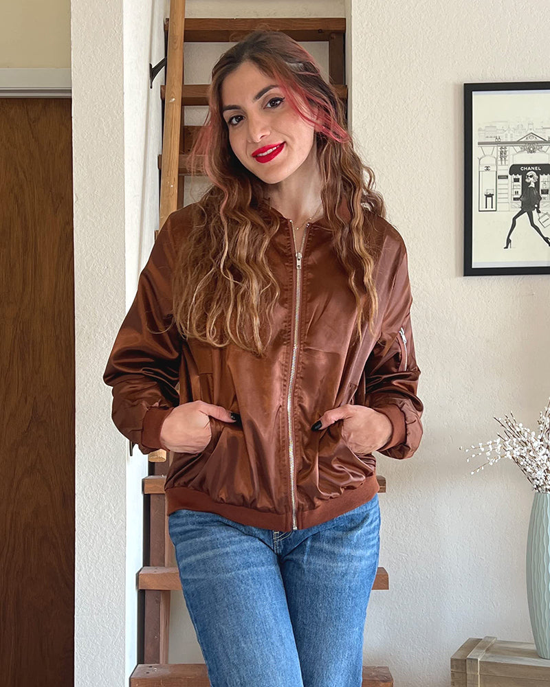 Women's Slim Fit Casual Bomber Jacket