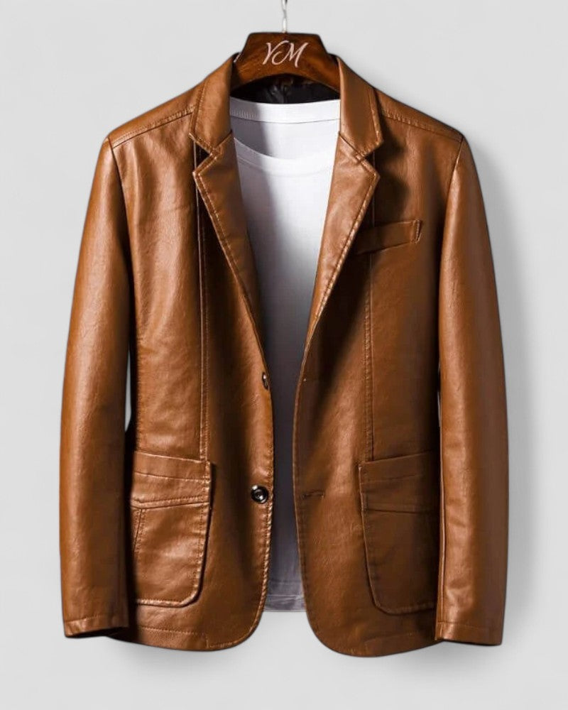 Men’s Sleek Leather Blazer