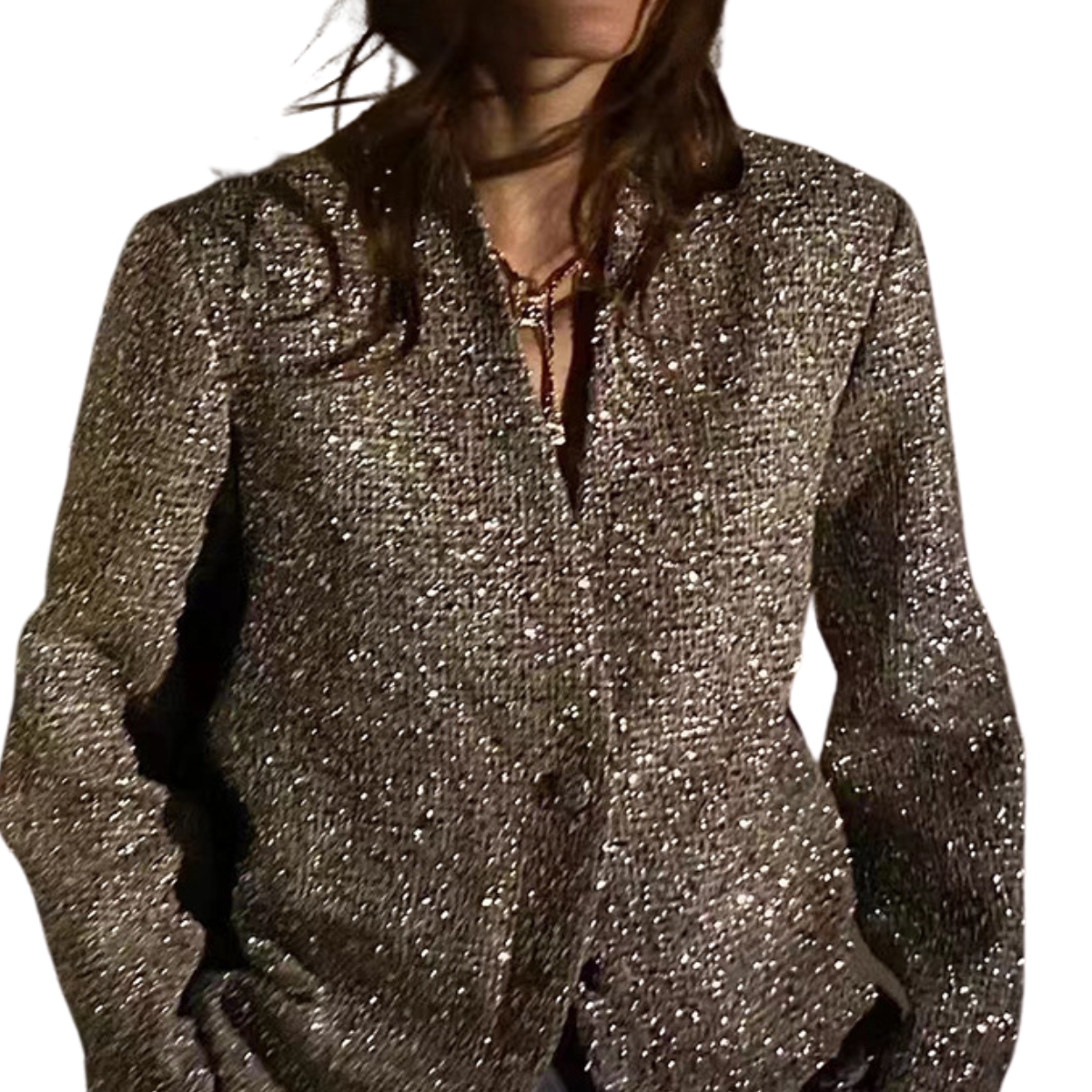 Sparkly Oversized Sequin Jacket for Women - BritishElegance