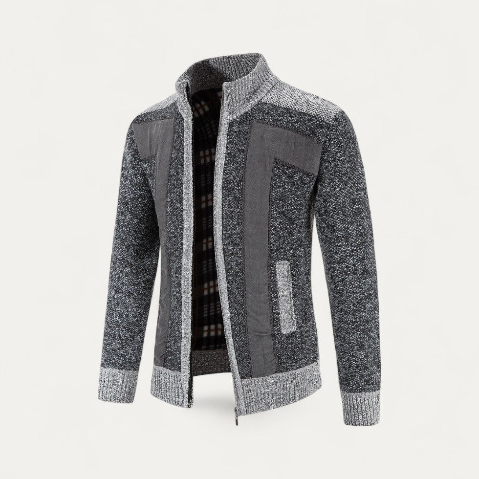 Men’s Layered Collar Quilted Puffer Jacket