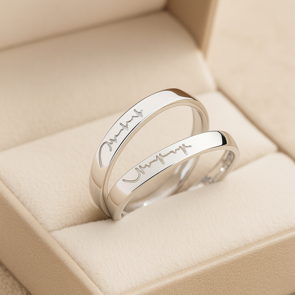Lovely Pair Heart Ring Set for Him Her