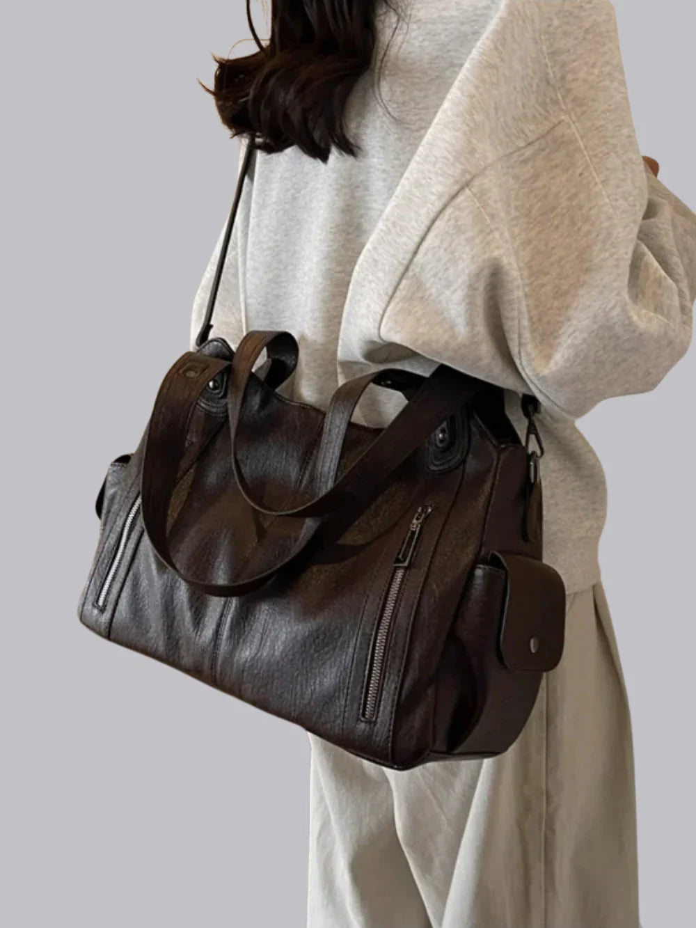 Dakota | Chic Black Vegan Leather Shoulder Bag for Women